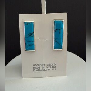 Sterling Silver 925 rectangular Earrings.